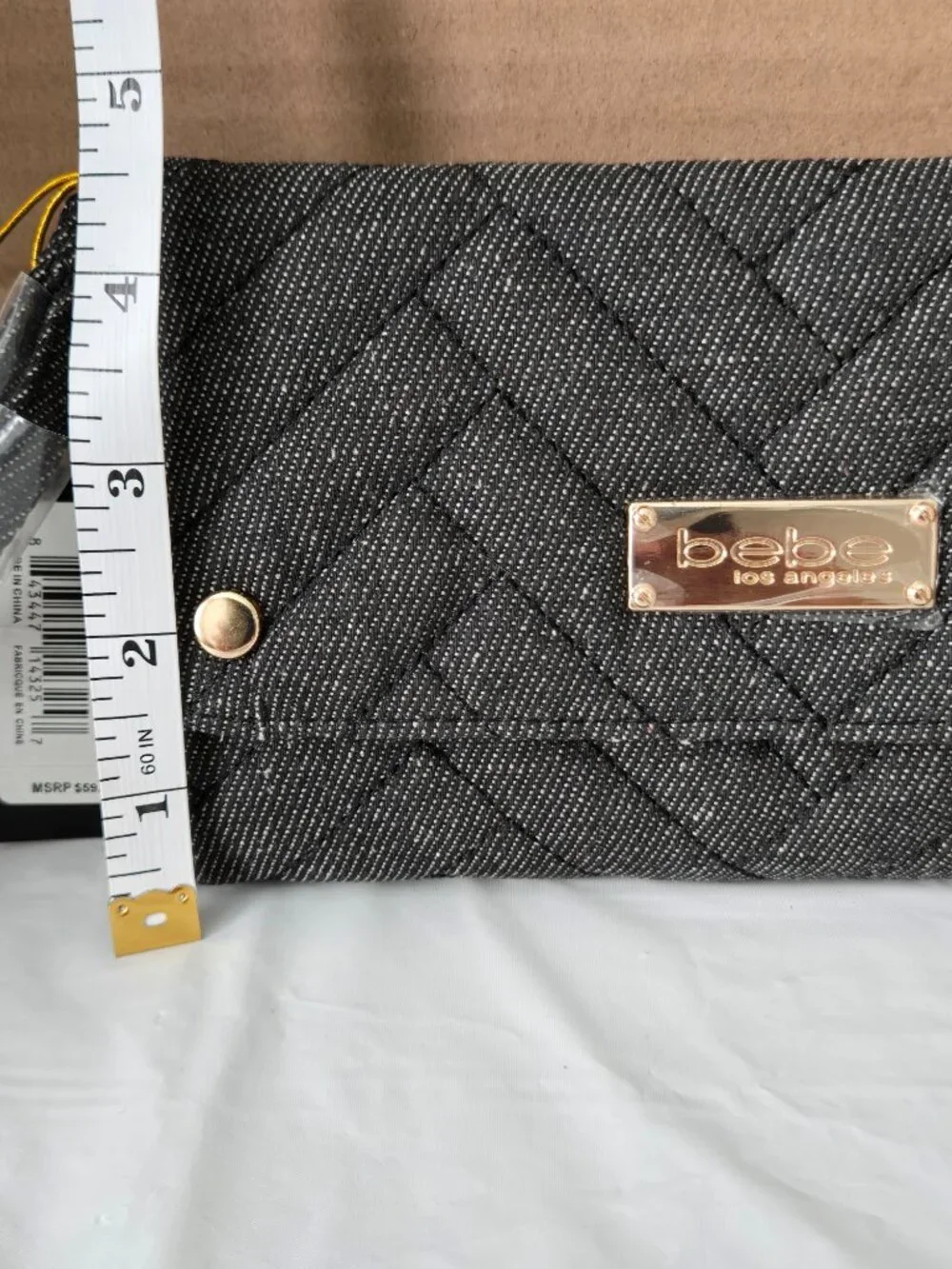 bebe Los Angeles Black Quilted Wallet Wristlet NWT Gold Hardware